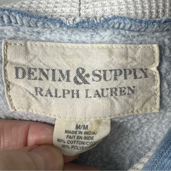 DENIM & SUPPLY RALPH LAUREN Medium Light Blue Logo "Autumn Festival" Hoodie - Picture 3 of 6